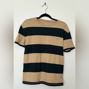 GAP Teens Black and Tan Striped Tee